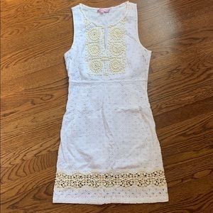 Calypso White Embroidered Beaded Dress